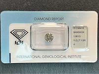Diamant 1.06 carat natuurlijke diamant gecertificeerd - afbeelding 1 van  4