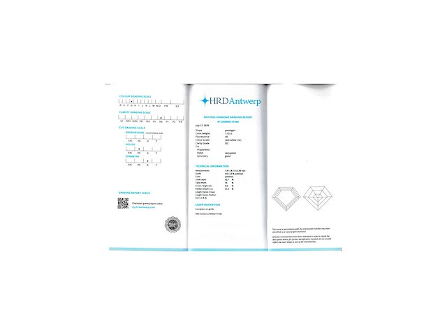 Diamant 1.12 carat natuurlijke diamant gecertificeerd - afbeelding 3 van  5