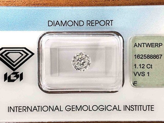 Diamant 1.12 carat star of amsterdam natuurlijke diamant gecertificeerd - afbeelding 2 van  4