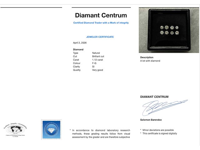 Diamant 1.12 carat - afbeelding 3 van  3
