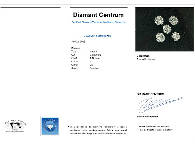 Diamant 1.16 ct - afbeelding 3 van  3