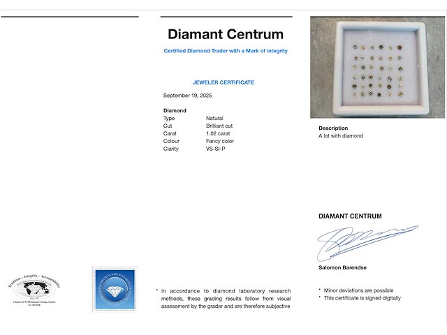 Diamant 1.20 carat natuurlijke diamant - afbeelding 2 van  3