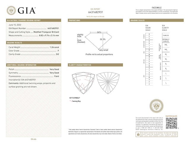 Diamant 1.26 carat gecertificeerd - afbeelding 3 van  5