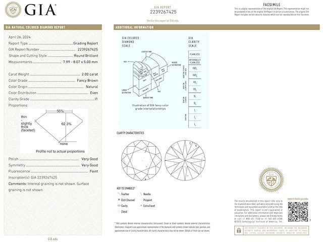 Diamant 2.00 carat echte natuurlijke briljant geslepen diamant gecertificeerd - afbeelding 4 van  6