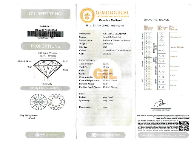 Diamant 2.01 carat natuurlijke diamant - afbeelding 2 van  3