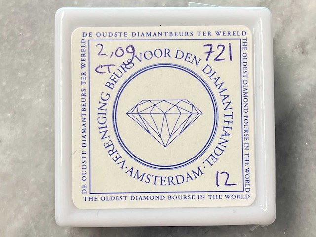 Diamant 2.09 carat zwarte diamant gecertificeerd - afbeelding 2 van  3