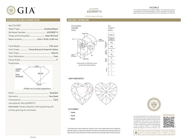 Diamant 3.02 ct hart vorm geslepen los - afbeelding 3 van  5