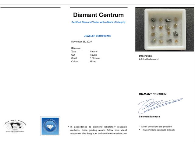 Diamant 5.00 carat ruwe diamant top kwaliteit - afbeelding 3 van  3