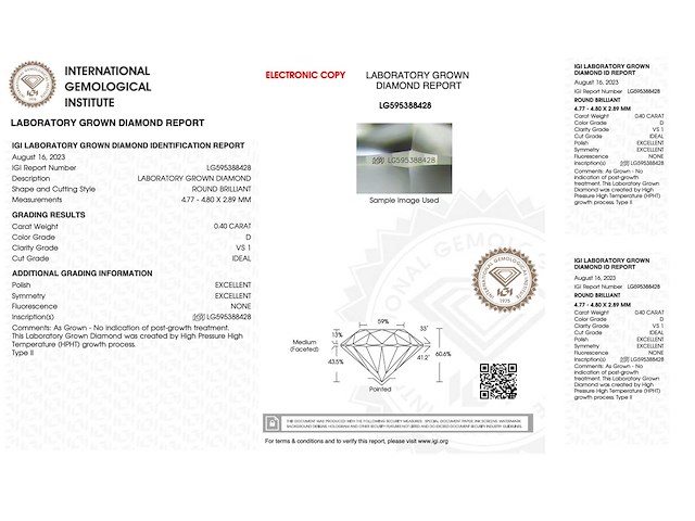 Diamant briljant 0.40 ct - afbeelding 4 van  4