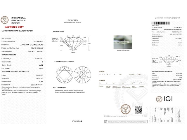 Diamant briljant 1.02 ct - afbeelding 4 van  4