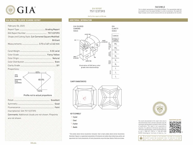Diamant fancy colour 0.32 ct gia - afbeelding 4 van  5