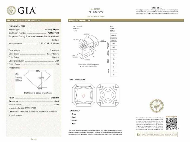 Diamant fancy colour 0.32 ct gia - afbeelding 5 van  5