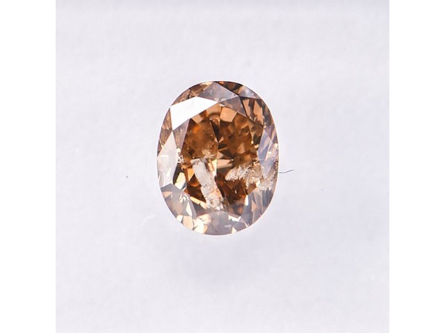 Diamant | ovaal fancy geelbruin| 0.61ct ( igi gecertificeerd ) - afbeelding 1 van  5