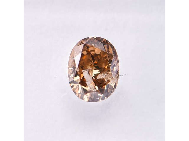 Diamant | ovaal fancy geelbruin| 0.61ct ( igi gecertificeerd ) - afbeelding 2 van  5