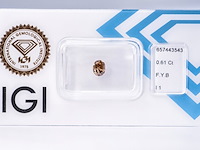 Diamant | ovaal fancy geelbruin| 0.61ct ( igi gecertificeerd ) - afbeelding 3 van  5