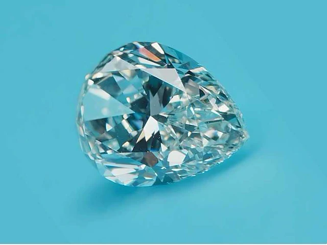 Diamant-pear cut 2 ct's - igi gecertificeerd f vs2 - afbeelding 2 van  4