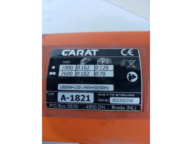 Diamantboormachine - 75mm - 230v carat, a1821n, bouwjaar 2022 - afbeelding 6 van  6