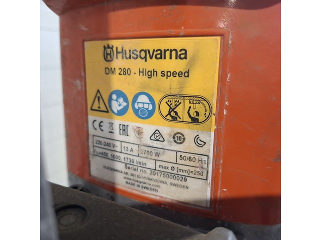 Diamantboormachine met statief 250mm 230v husqvarna, dm280 / ds250, bouwjaar 2017 - afbeelding 9 van  10