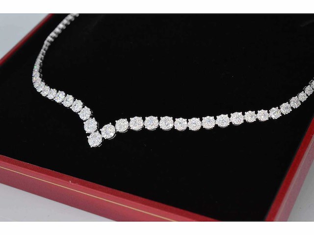 Diamanten collier 850 briljant geslepen diamanten 8.00 carat totaal - afbeelding 6 van  9