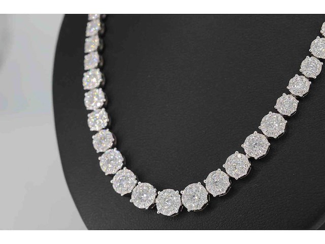 Diamanten collier met 410 briljant geslepen diamanten 7.50 carat - afbeelding 2 van  5