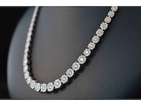 Diamanten collier met 800 briljant geslepen diamanten 12.00 carat - afbeelding 4 van  4
