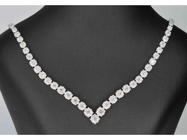 Diamanten collier met 850 briljant geslepen diamanten 8.00 carat - afbeelding 1 van  9