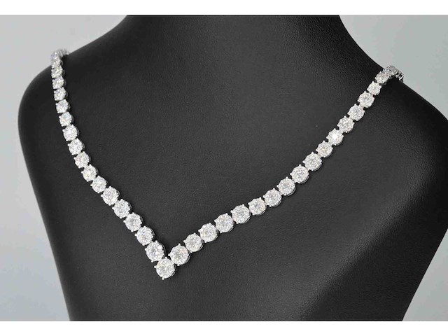 Diamanten collier met 850 briljant geslepen diamanten 8.00 carat - afbeelding 2 van  9