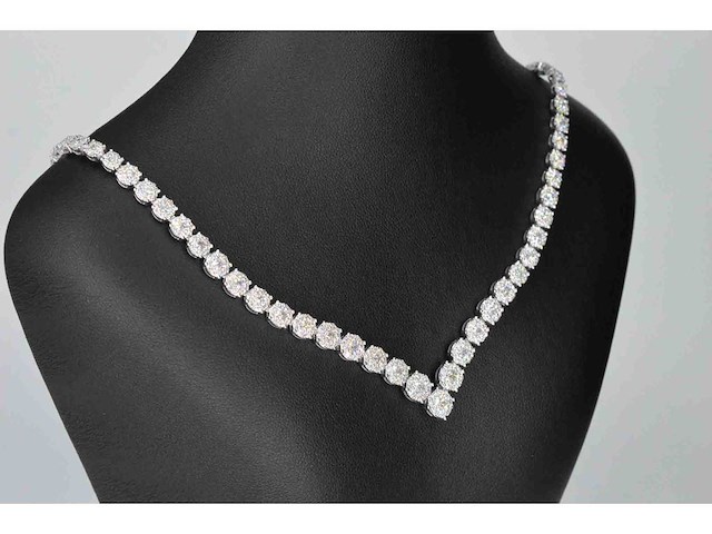 Diamanten collier met 850 briljant geslepen diamanten 8.00 carat - afbeelding 4 van  9