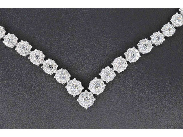 Diamanten collier met 850 briljant geslepen diamanten 8.00 carat - afbeelding 5 van  9
