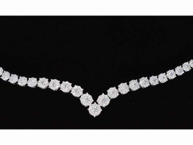 Diamanten collier met 850 briljant geslepen diamanten 8.00 carat - afbeelding 7 van  9