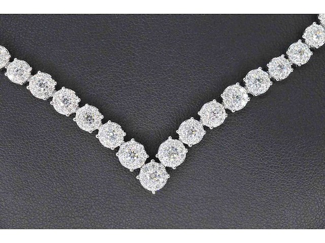 Diamanten collier met 850 briljant geslepen diamanten 8.00 carat - afbeelding 5 van  10