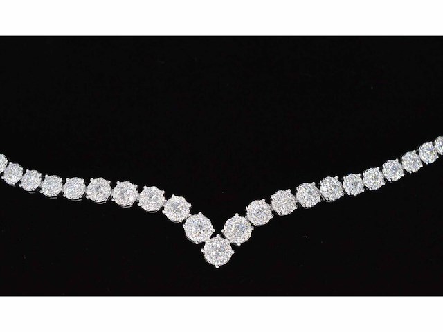 Diamanten collier met 850 briljant geslepen diamanten 8.00 carat - afbeelding 7 van  10