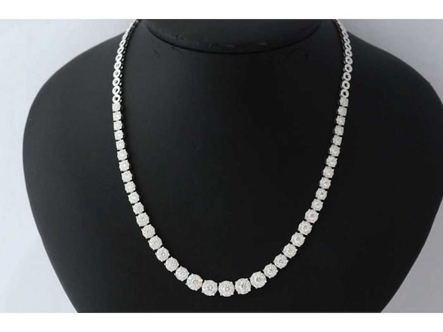 Diamanten collier met diamanten 7.50 carat oplopend in grootte - afbeelding 1 van  6