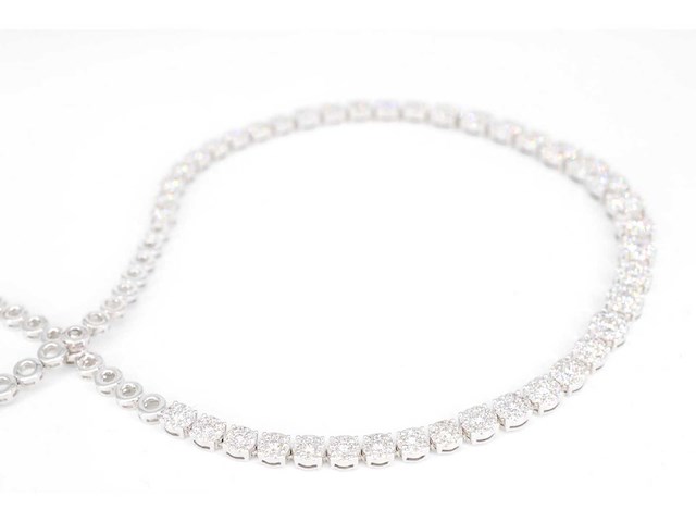 Diamanten collier met diamanten 7.50 carat oplopend in grootte - afbeelding 4 van  6
