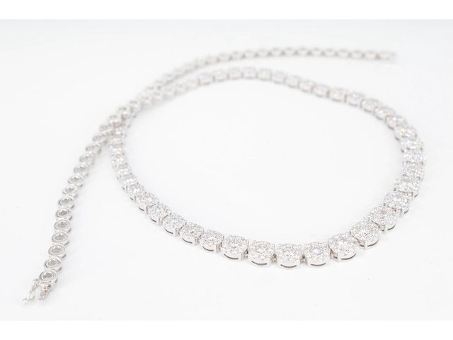 Diamanten collier met diamanten 7.50 carat oplopend in grootte - afbeelding 4 van  7