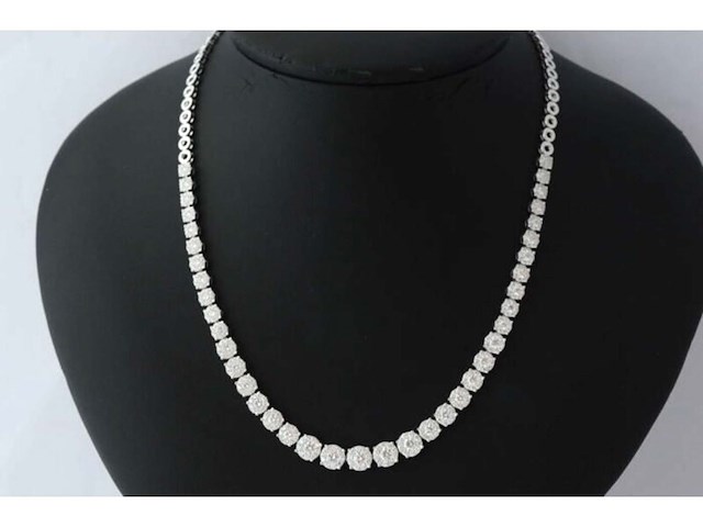 Diamanten collier met diamanten 7.50 carat oplopend in grootte - afbeelding 1 van  5