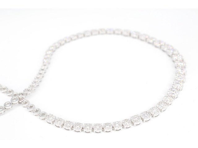 Diamanten collier met diamanten 7.50 carat oplopend in grootte - afbeelding 3 van  5