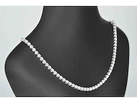 Diamanten tennis collier met 107 briljant geslepen diamanten - afbeelding 2 van  5