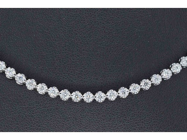 Diamanten tennis collier met 107 briljant geslepen diamanten - afbeelding 4 van  5