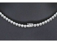 Diamanten tennis collier met 107 briljant geslepen diamanten - afbeelding 3 van  3