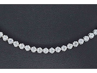 Diamanten tennis collier met 107 briljant geslepen diamanten - afbeelding 3 van  6