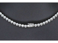 Diamanten tennis collier met 107 briljant geslepen diamanten - afbeelding 4 van  6