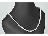 Diamanten tennis collier met 107 briljant geslepen diamanten - afbeelding 2 van  6