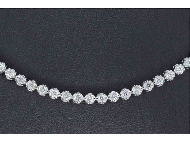Diamanten tennis collier met 107 briljant geslepen diamanten - afbeelding 3 van  6