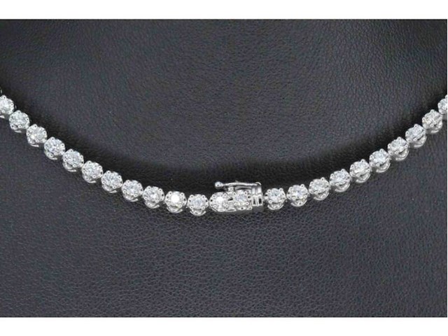 Diamanten tennis collier met 107 briljant geslepen diamanten - afbeelding 4 van  6