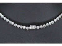 Diamanten tennis collier met 107 briljant geslepen diamanten - afbeelding 4 van  6