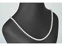 Diamanten tennis collier met 107 briljant geslepen diamanten - afbeelding 2 van  6