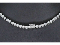 Diamanten tennis collier met 107 briljant geslepen diamanten - afbeelding 4 van  6