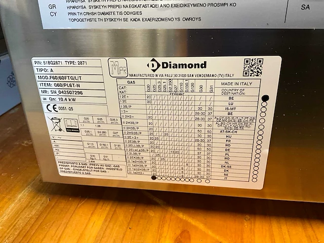 Diamond f60 gas bakplaat - afbeelding 9 van  9