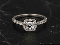 Diamond point - witgouden hearts & arrows diamanten ring. - afbeelding 2 van  12